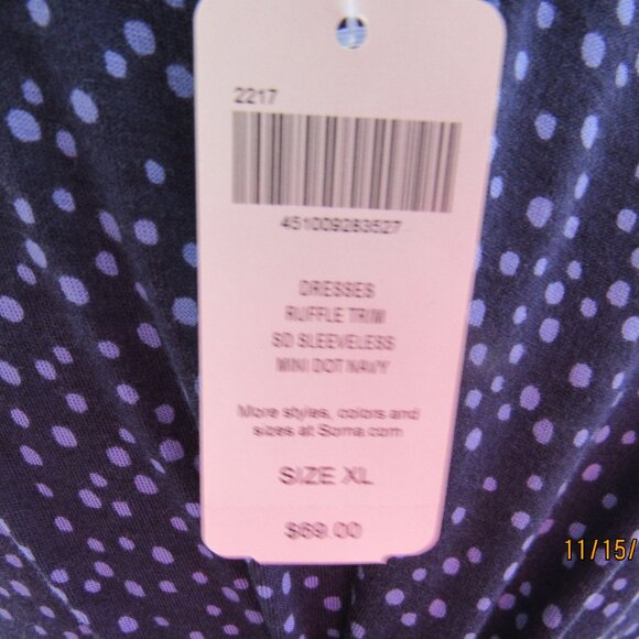 #475  NEW WOMAN'S COMFY SUMMER DRESS BY SOMA  (SIZE XL) - Picture 3 of 3
